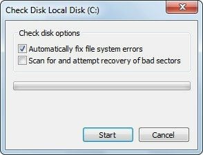 Check Disk Local Disk scanning